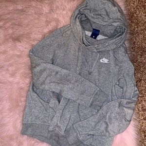 nike cowl neck hoodie grey